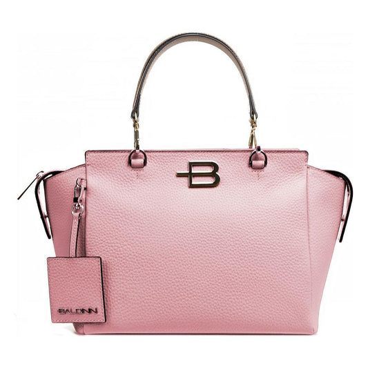 Baldinini Trend Elegant Pink Textured Calfskin Handbag pink-leather-di-calfskin-handbag-2