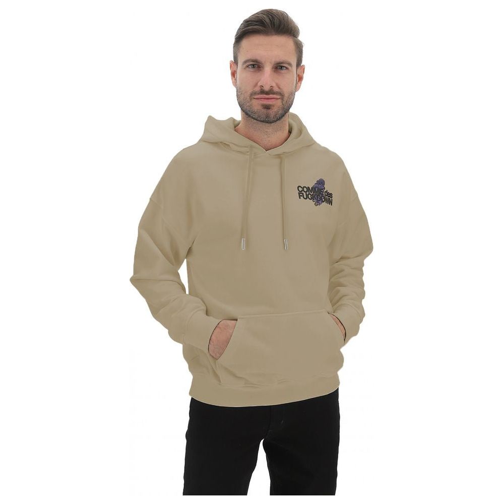 Comme Des Fuckdown Beige Cotton Logo Hoodie with Back Print beige-cotton-sweater-2 product-12315-578202460-eb86410b-90b.jpg