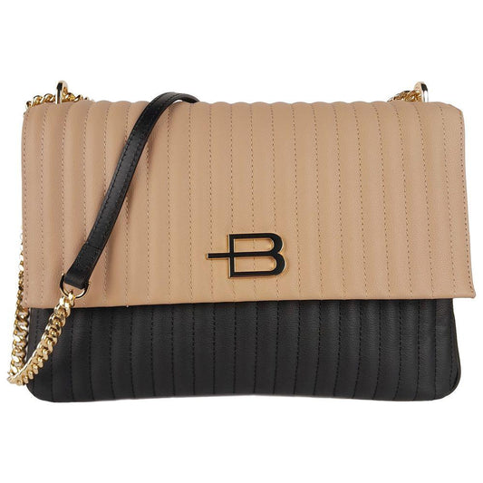 Baldinini Trend Striped Quilted Calfskin Shoulder Bag black-leather-di-calfskin-crossbody-bag-6