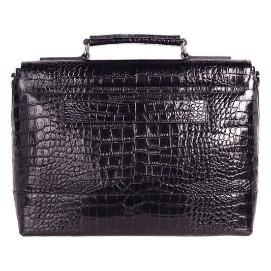 Cavalli Class | Black Leather Di Calfskin Briefcase| McRichard Designer Brands   