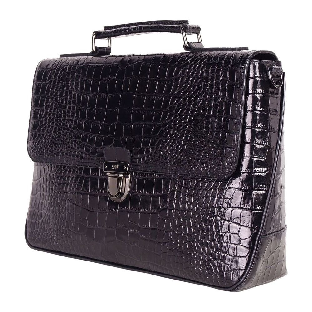 Cavalli Class Elegant Python-Print Calfskin Briefcase black-leather-di-calfskin-briefcase-2 product-12395-199027732-3b1f01f7-9d9.jpg