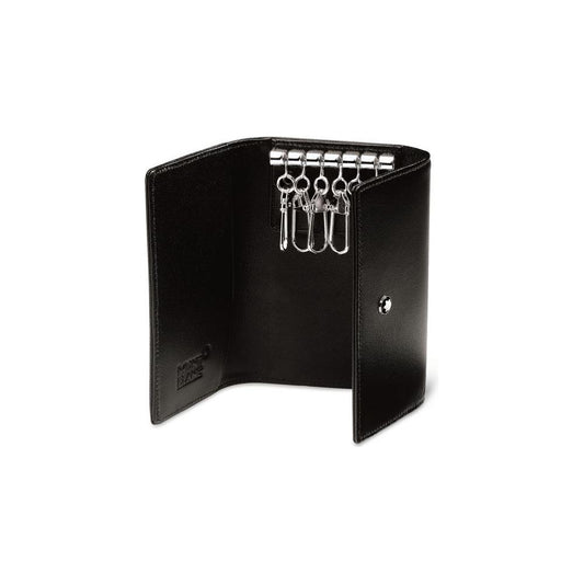 Montblanc Elegant Black Calfskin Leather Key Case black-leather-wallet-8