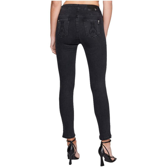 Patrizia Pepe Sleek High-Waist Black Jeggings - Slim Fit Elegance black-cotton-jeans-pant-16