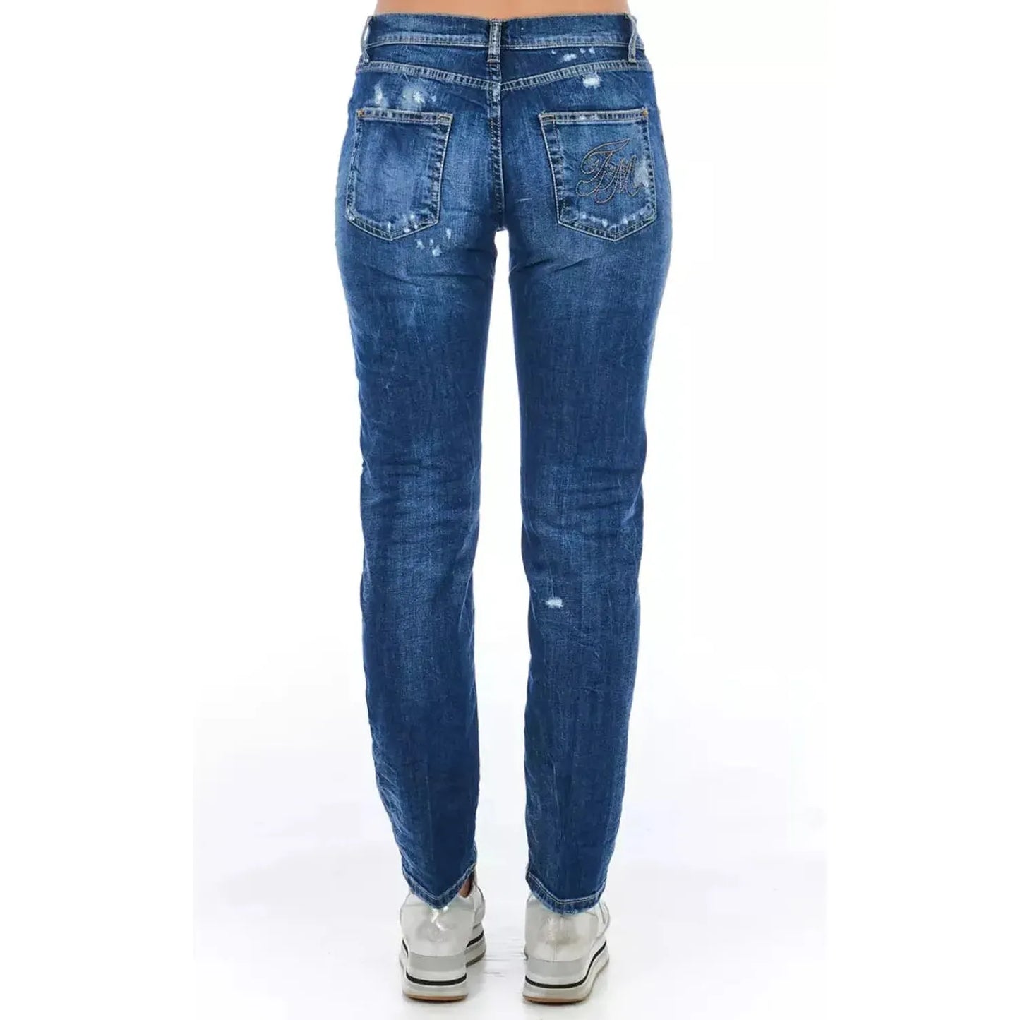 Frankie Morello Blue Cotton Blend Worn Wash Jeans blue-cotton-jeans-pant-51 product-21765-209357911-22-42664fc8-425.webp