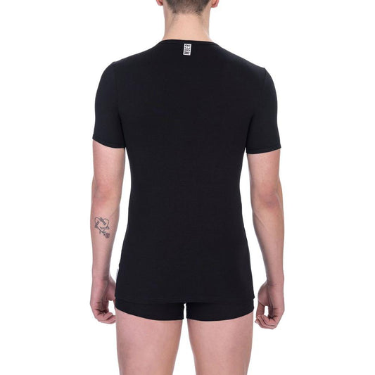 Bikkembergs Elevated Crew Neck Cotton Blend T-Shirt black-cotton-t-shirt-14