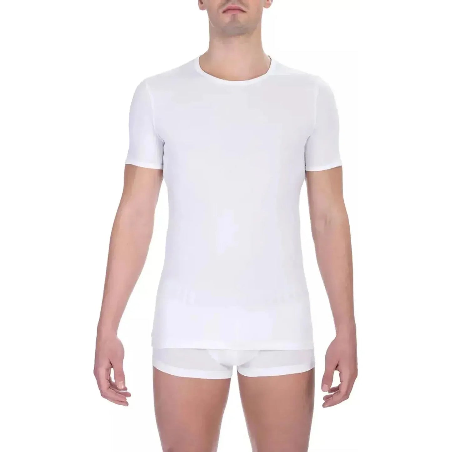 Bikkembergs Elegant Crew Neck Cotton Tee white-cotton-t-shirt-12