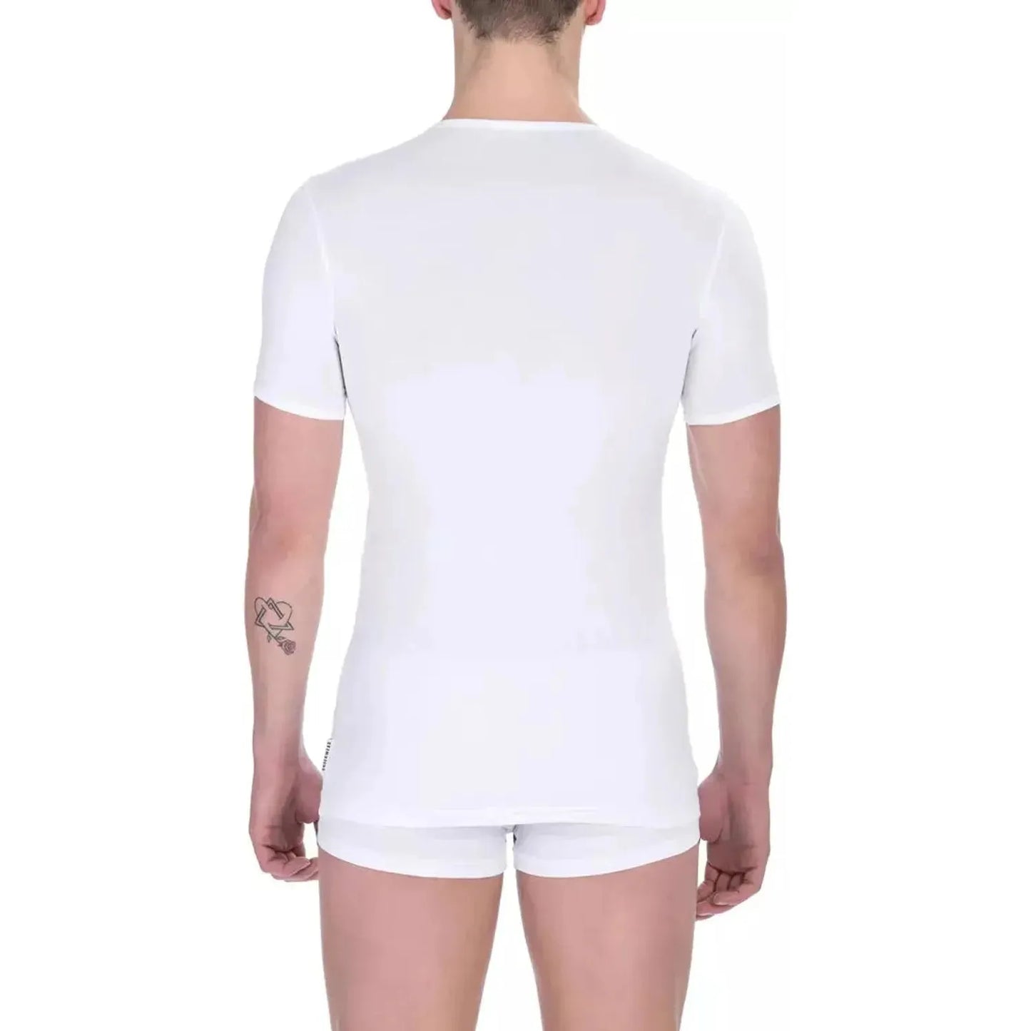 Bikkembergs Elegant Crew Neck Cotton T-Shirt - Timeless Comfort white-cotton-t-shirt-15