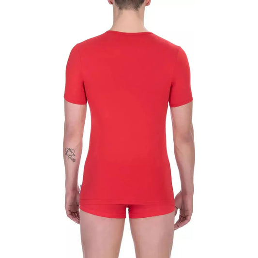 Bikkembergs Ravishing Red Crew Neck Tee MAN T-SHIRTS red-cotton-t-shirt-6