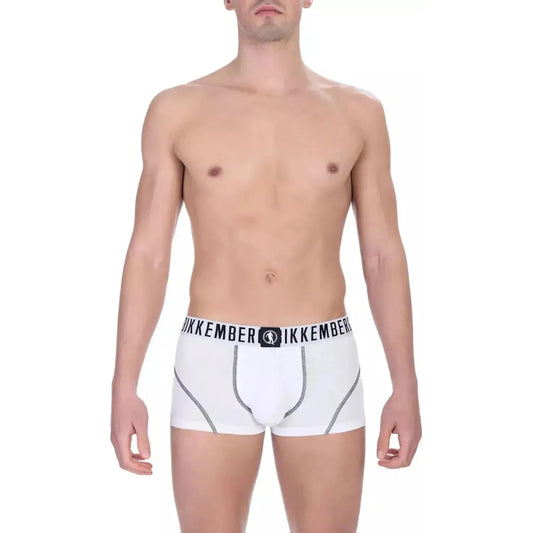 Bikkembergs Elevate Your Essentials with White Cotton Trunk Twin-Pack MAN UNDERWEAR white-cotton-underwear