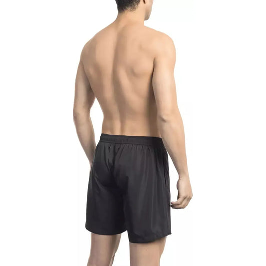 Bikkembergs Chic Drawstring Swim Shorts with Graphic Print black-polyester-undefined-2