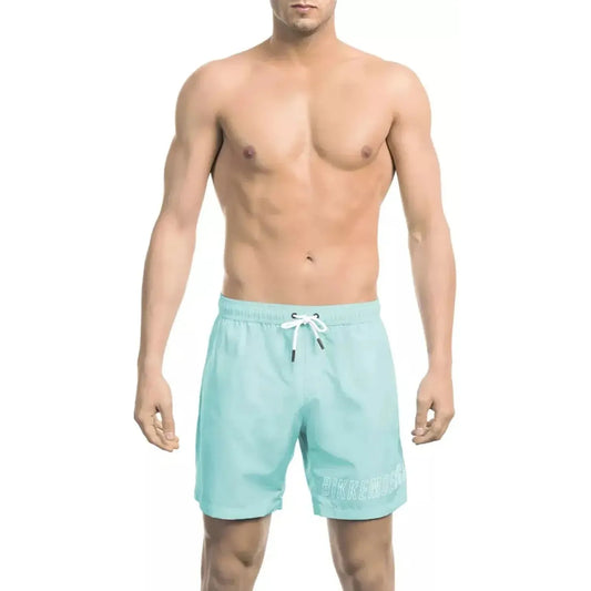 Bikkembergs Elegant Light Blue Swim Shorts black-polyester-swimwear-15