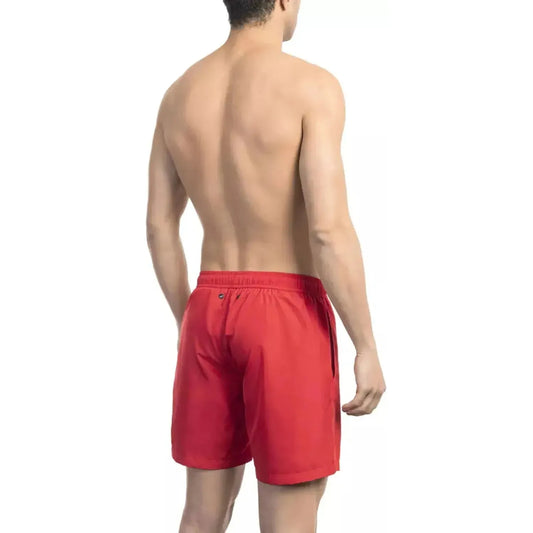 Bikkembergs Chic Red Swim Shorts with Print Detail red-polyester-undefined-1