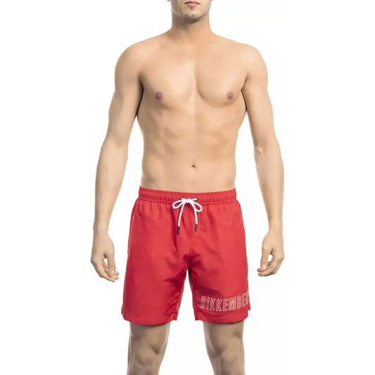 Bikkembergs Chic Red Swim Shorts with Print Detail red-polyester-undefined-1