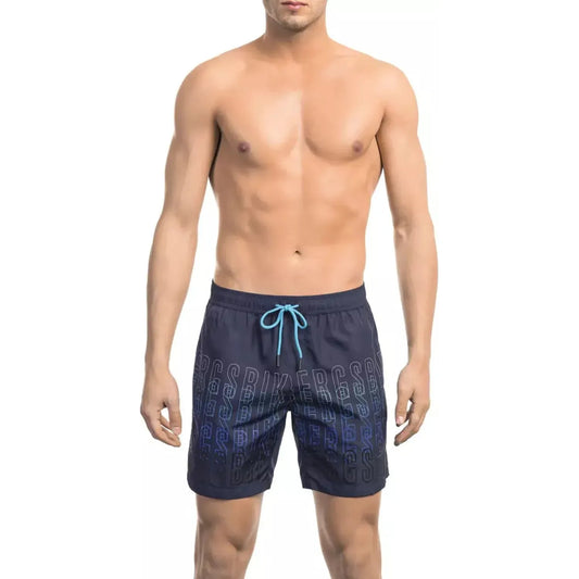 Bikkembergs Elegant Degradé Swim Shorts in Blue light-blue-polyester-swimwear-9