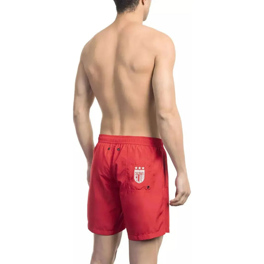 Bikkembergs Vibrant Red Side Print Swim Shorts black-polyester-swimwear-12