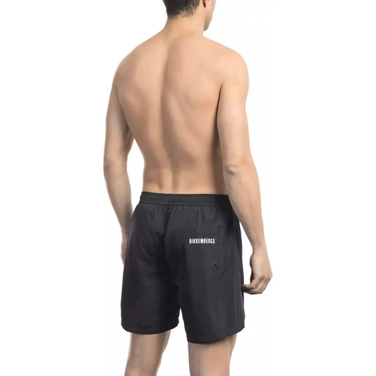 Bikkembergs Elegant Degradé Swim Shorts with Pockets black-polyester-swimwear-8