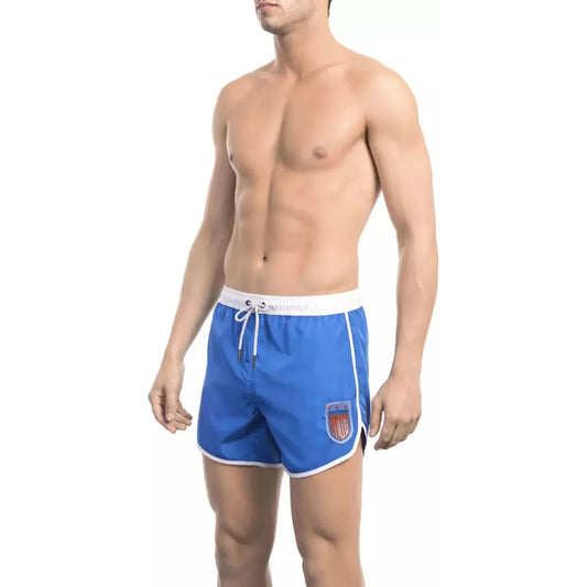Bikkembergs Chic Maritime Bliss Men's Swim Shorts blue-polyester-swimwear-8