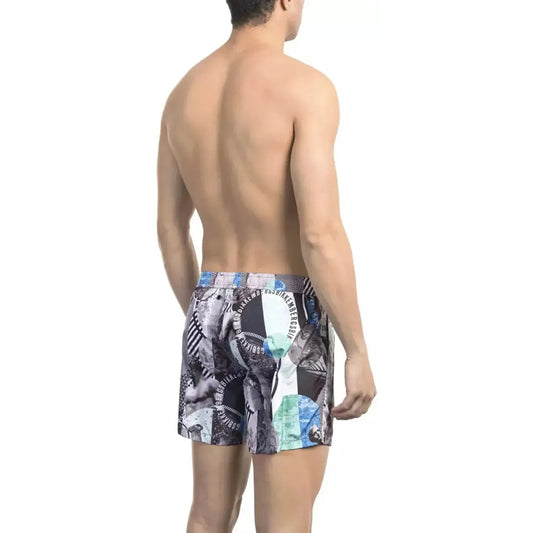 Bikkembergs Vibrant Printed Swim Shorts: Summer Essential multicolor-polyester-swimwear-2