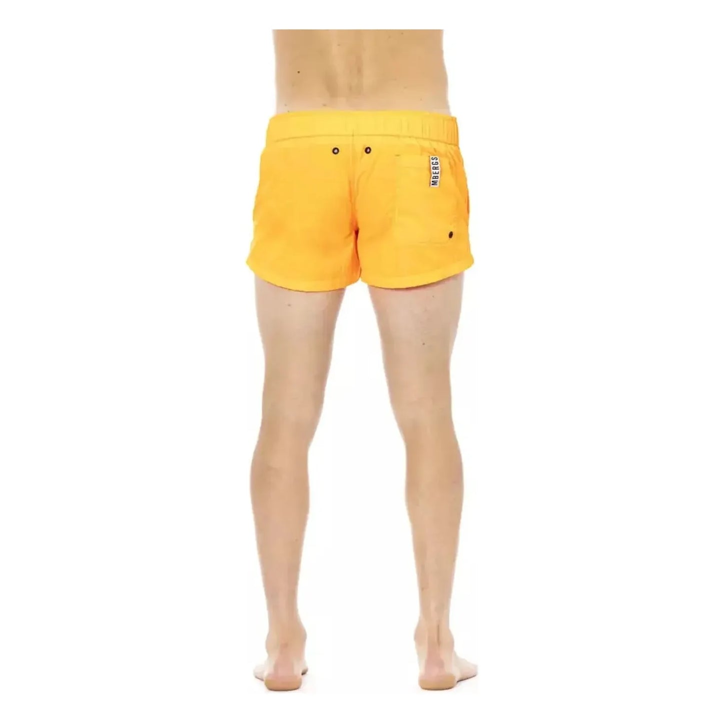 Bikkembergs Elegant Orange Swim Shorts with Branded Band black-polyamide-swimwear-1