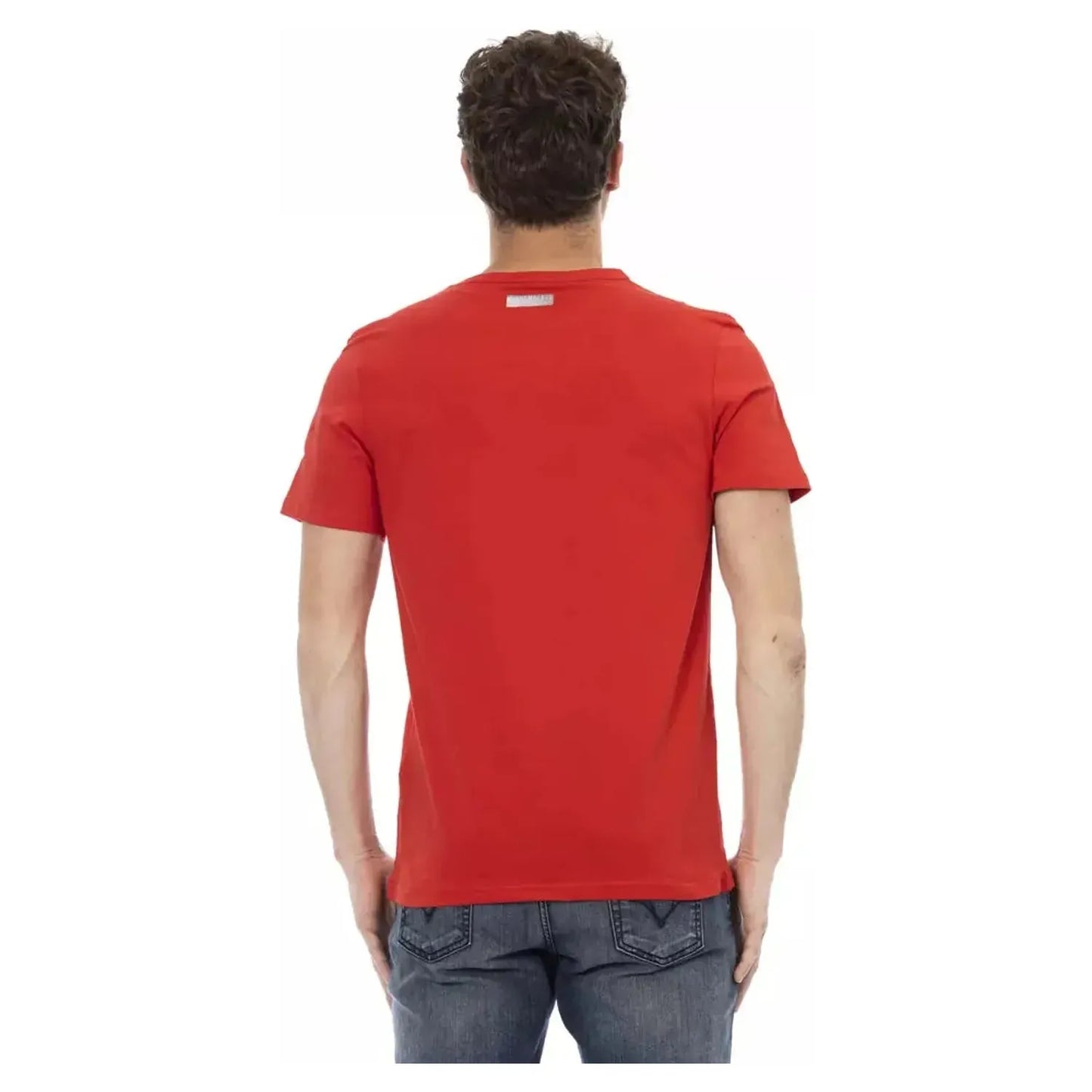 Bikkembergs Vibrant Red Front Print Tee red-cotton-t-shirt-3