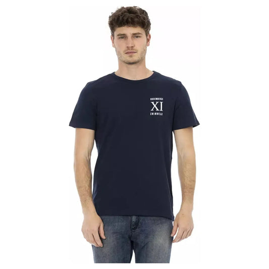 Bikkembergs Army Cotton T-Shirt with Front Print blue-cotton-t-shirt-6