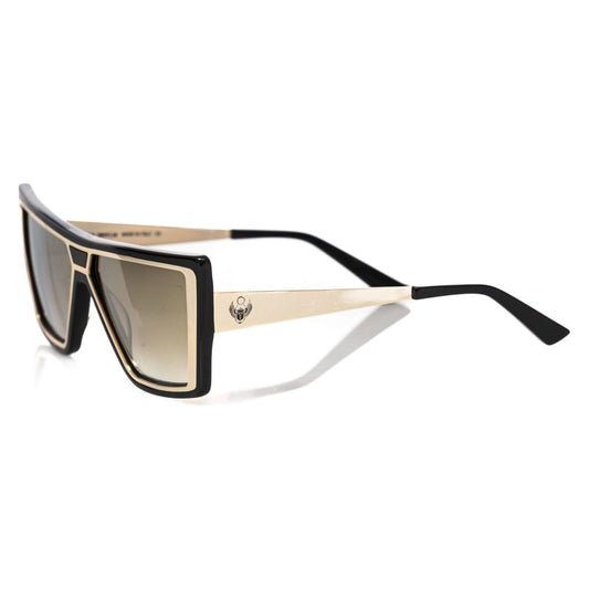 Frankie Morello Elegant Black and Gold Square Sunglasses black-acetate-sunglasses-5