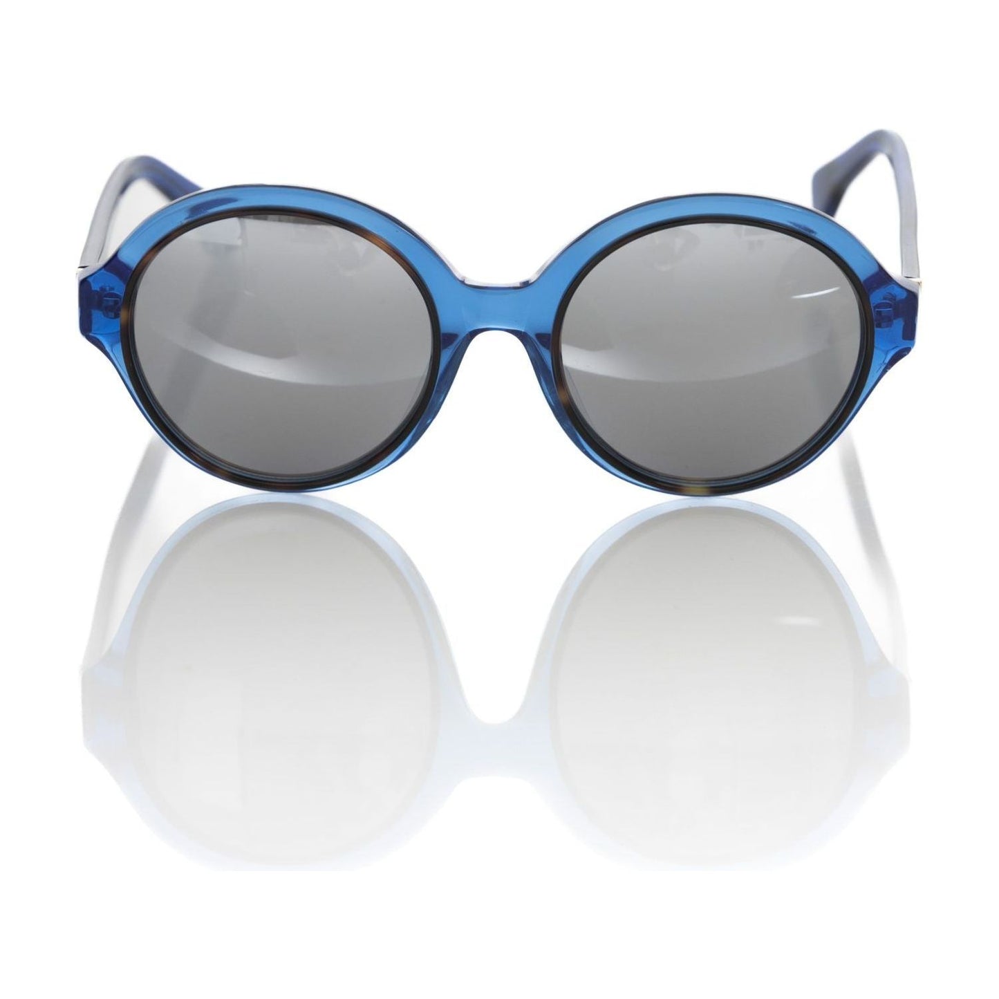 Frankie Morello Chic Transparent Blue Round Sunglasses blue-acetate-sunglasses