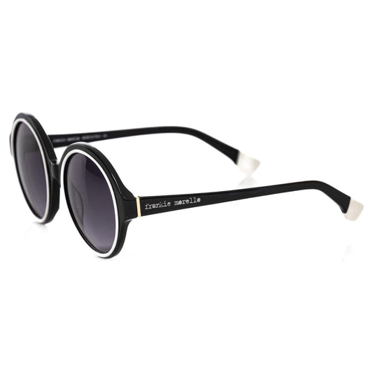 Frankie MorelloElegant Black Round Sunglasses with White AccentMcRichard Designer Brands£79.00