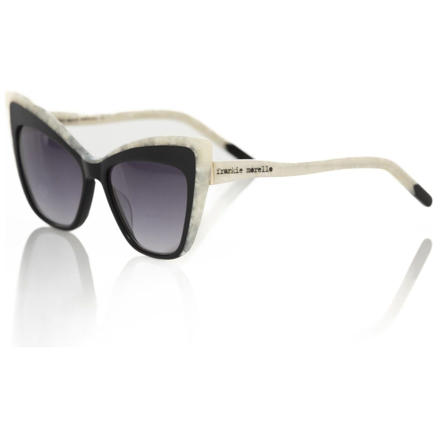 Frankie Morello Chic Cat Eye Sunglasses with Pearly Accents black-acetate-sunglasses-2