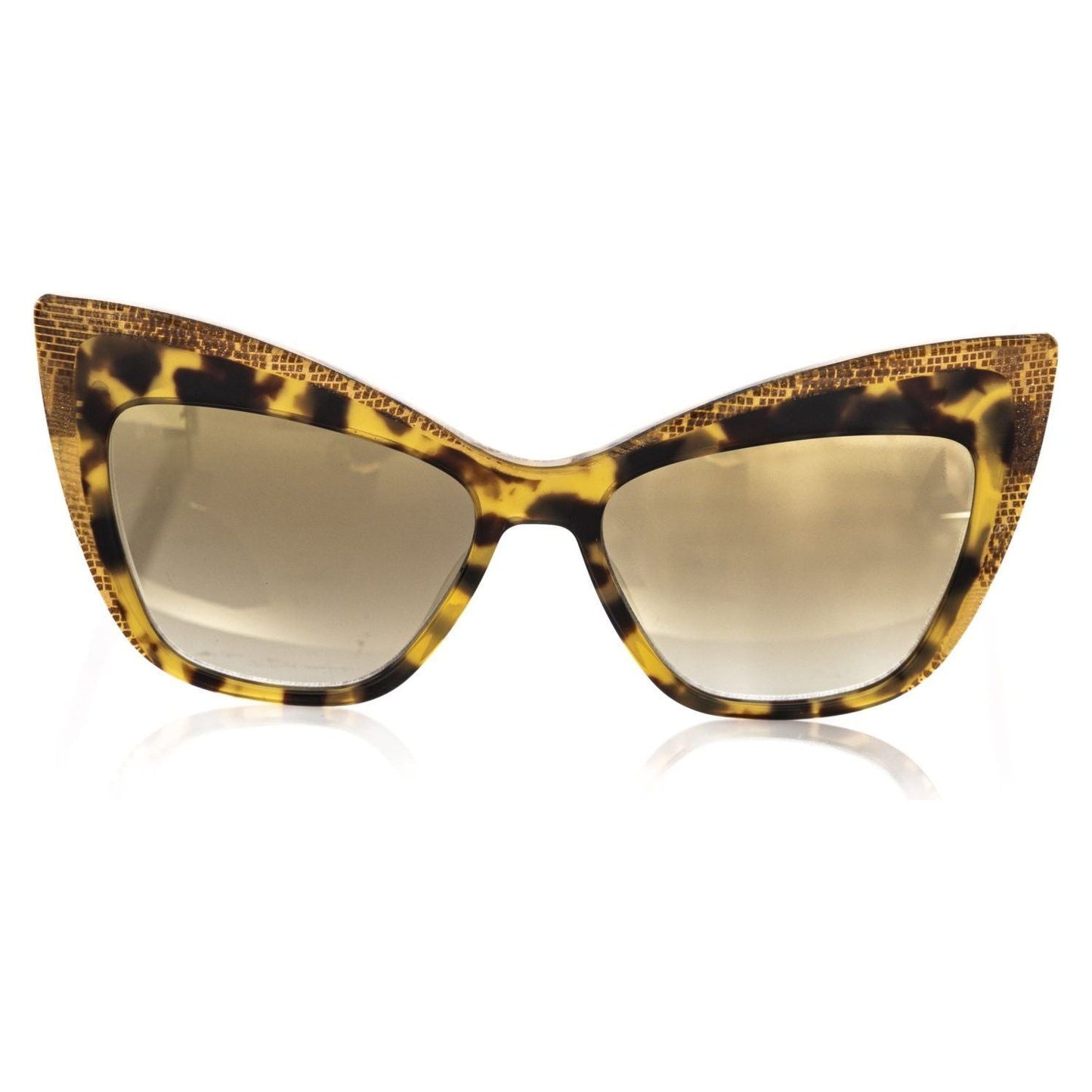 Frankie Morello Glitter-Edged Cat Eye Sunglasses in Yellow brown-acetate-sunglasses-2