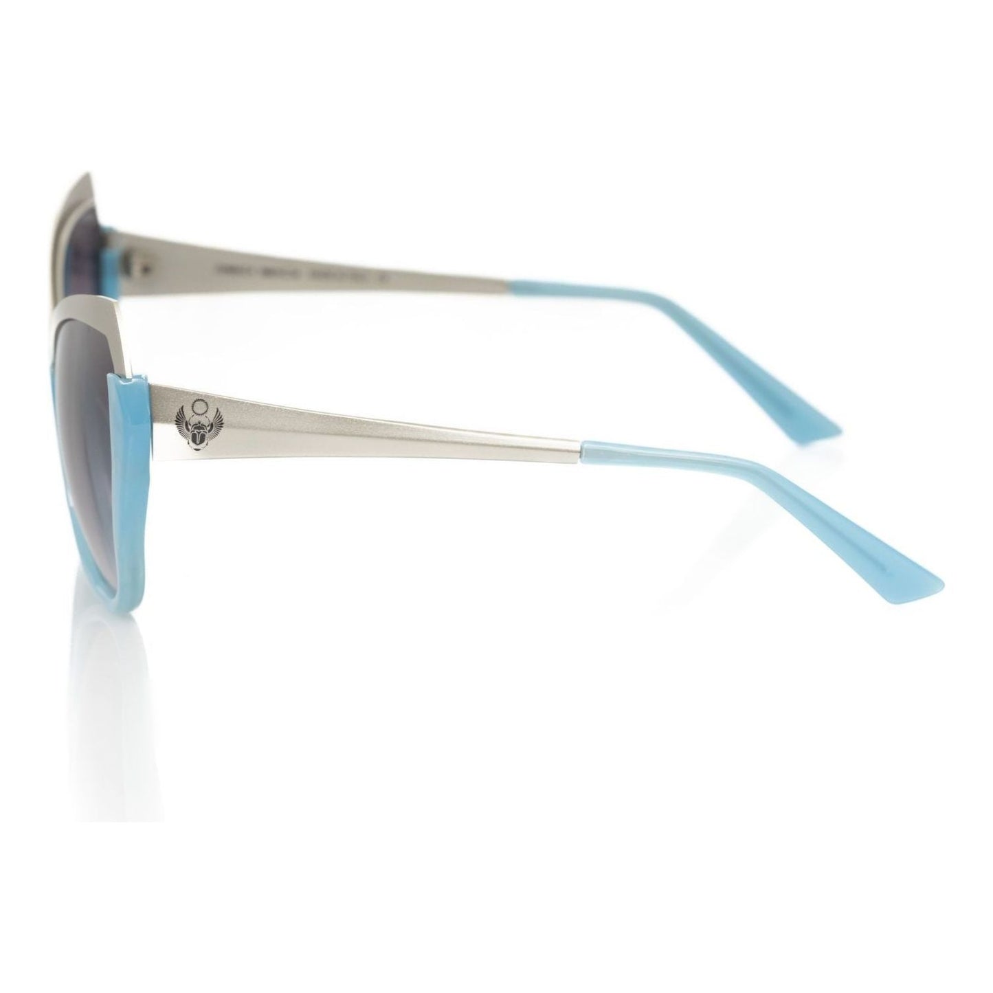 Frankie Morello Chic Cat Eye Shades with Metallic Accent light-blue-acetate-sunglasses