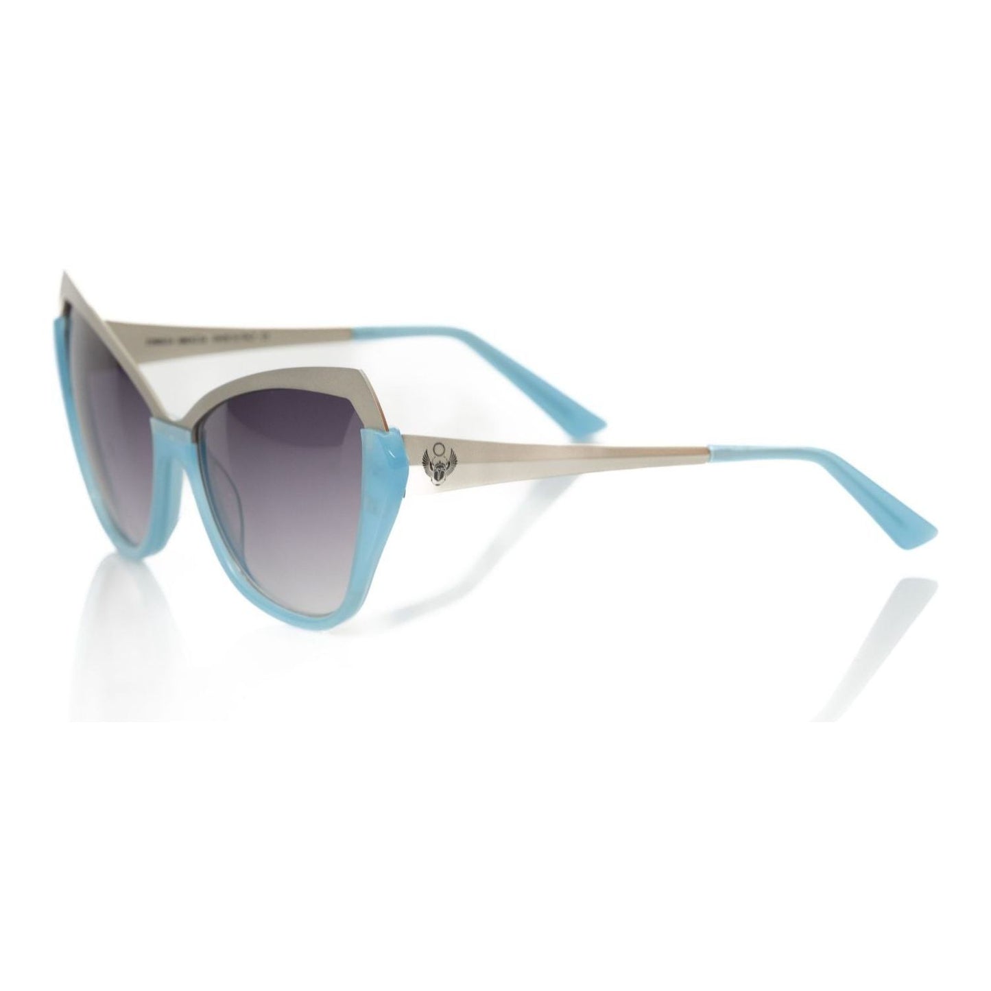 Frankie Morello Chic Cat Eye Shades with Metallic Accent light-blue-acetate-sunglasses