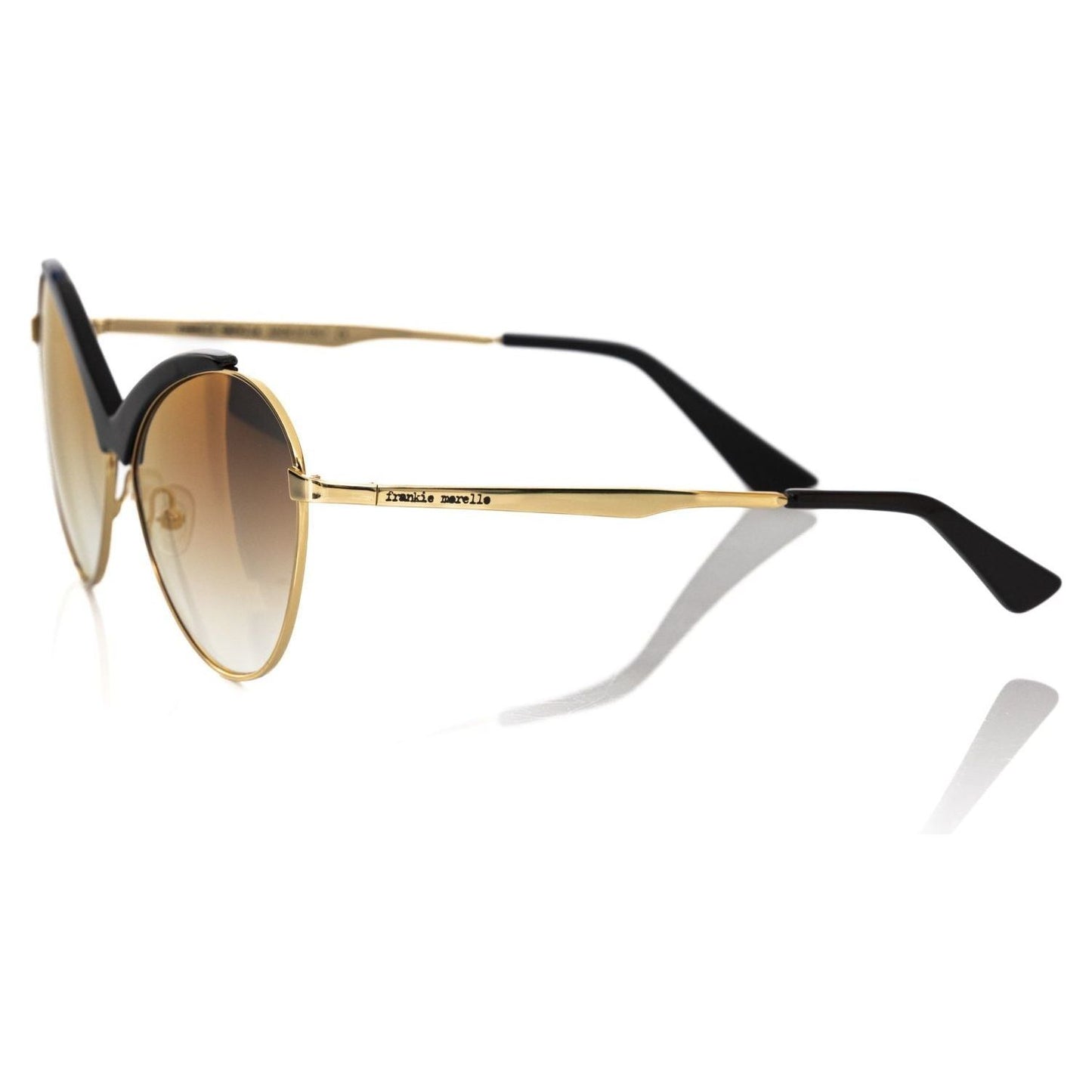 Frankie Morello Chic Butterfly-Shaped Sunglasses in Glossy Black black-metallic-fibre-sunglasses-9
