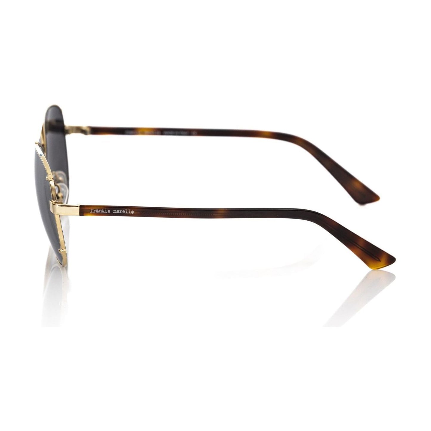 Frankie Morello Aviator Elegance Sunglasses in Gold gold-metallic-fibre-sunglasses