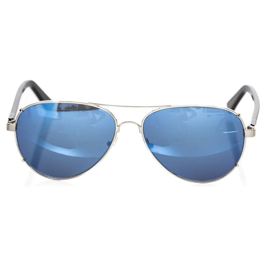 Frankie Morello Aviator-Style Metallic Frame Sunglasses silver-metallic-fibre-sunglasses-2