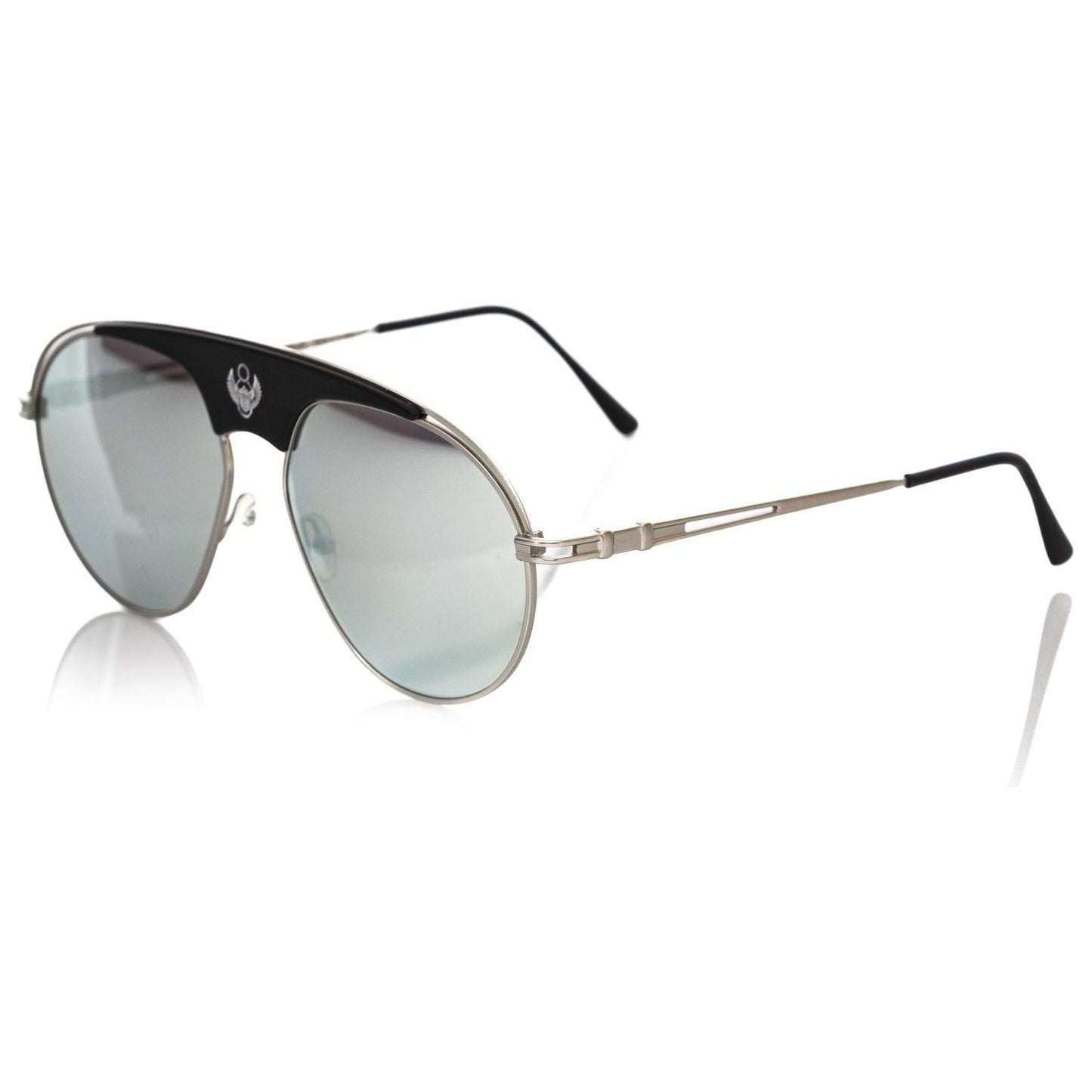 Frankie Morello Chic Shield Smoke Gray Lens Sunglasses multicolor-metallic-fibre-sunglasses