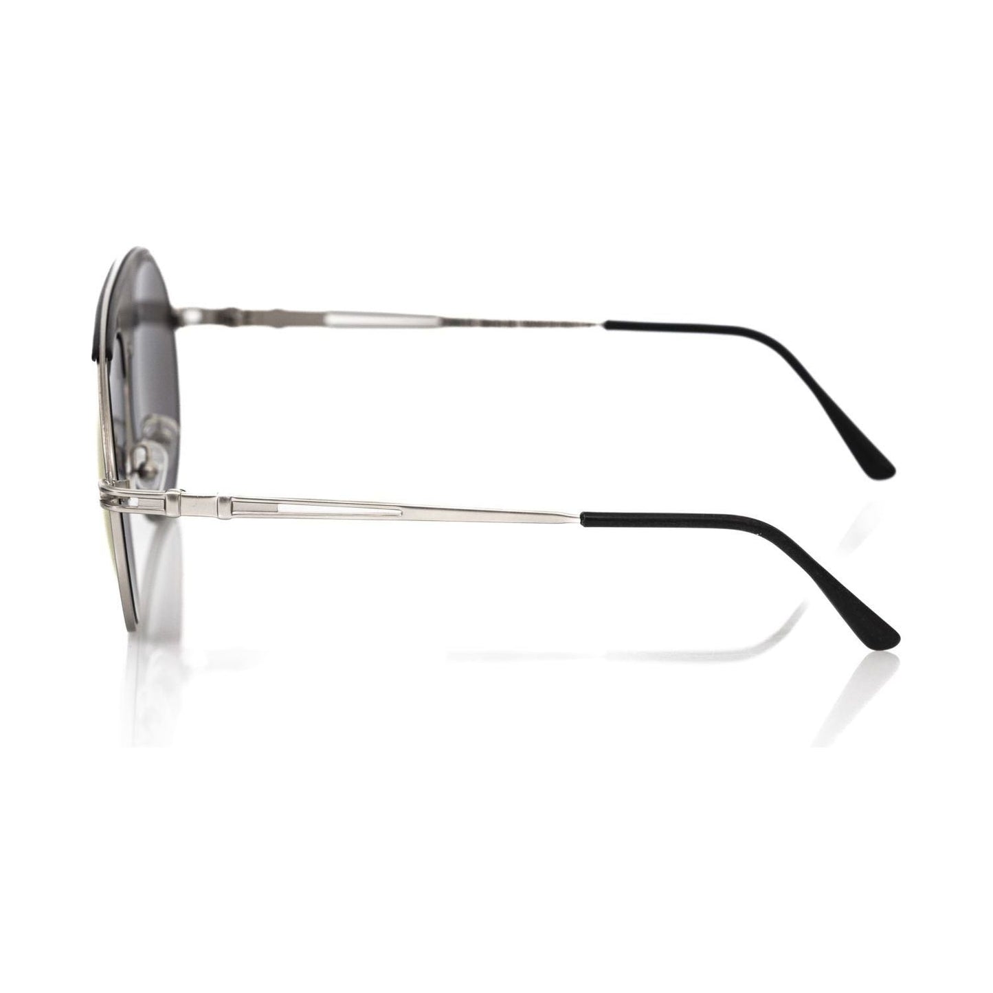 Frankie Morello Chic Shield Smoke Gray Lens Sunglasses multicolor-metallic-fibre-sunglasses
