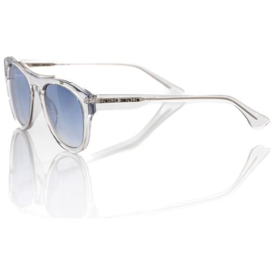 Frankie Morello Chic Shaded Blue Lens Wayfarer Sunglasses white-acetate-sunglasses