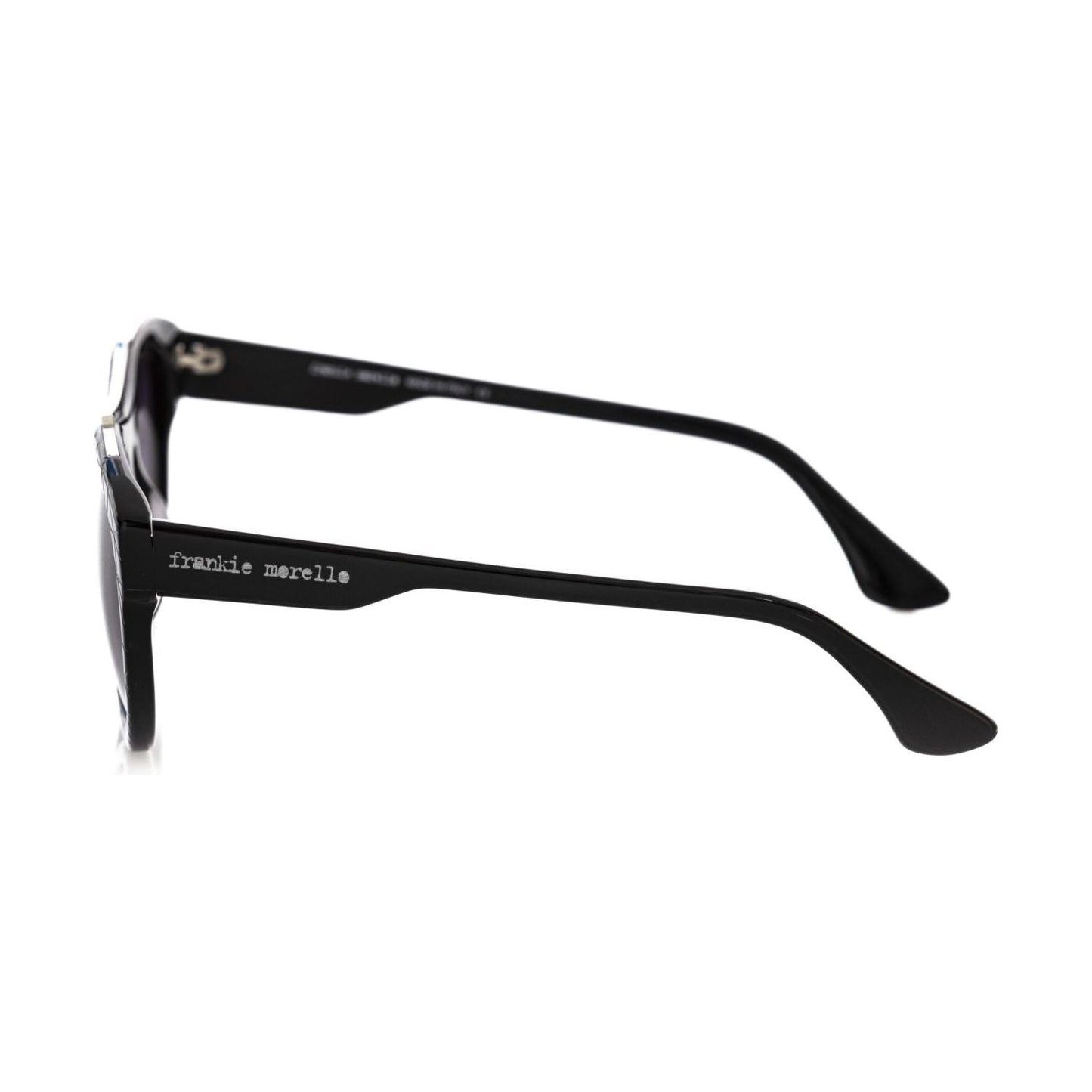 Frankie Morello Chic Geometric Black Wayfarer Sunglasses black-acetate-sunglasses