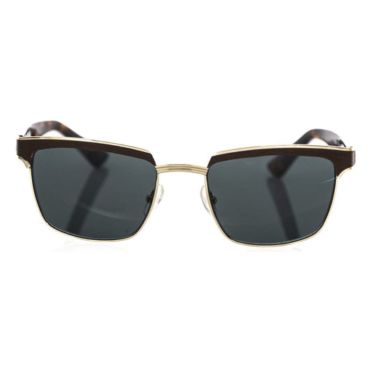 Frankie Morello Elegant Clubmaster Shaded Lens Sunglasses brown-metallic-fibre-sunglasses