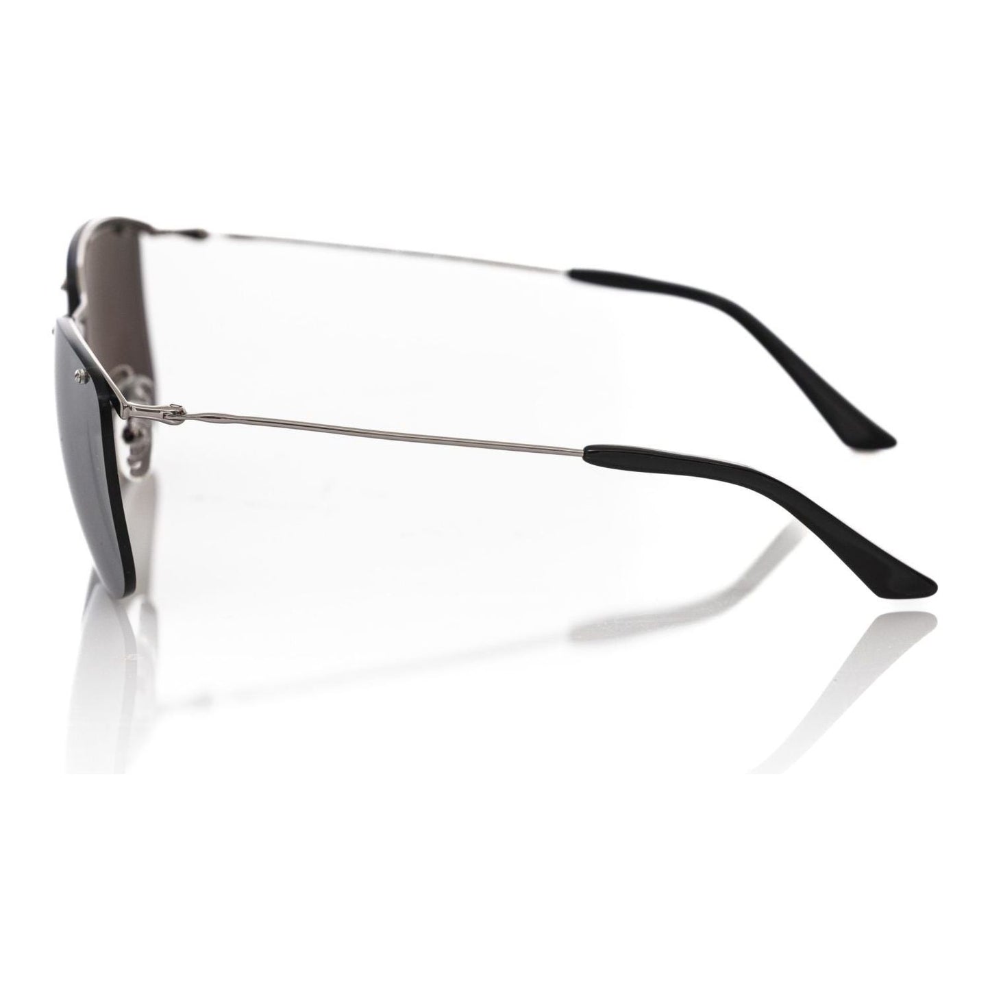 Frankie Morello Sleek Silver Clubmaster Sunglasses silver-metallic-fibre-sunglasses