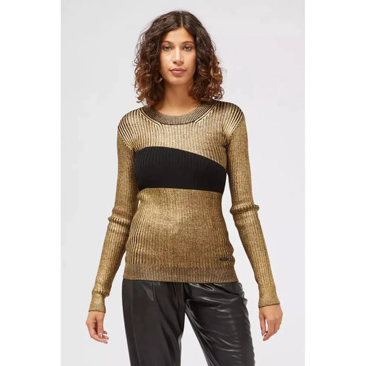 Custo BarcelonaGlamorous Gold Long-Sleeved Sweater with Fancy PrintMcRichard Designer Brands£129.00
