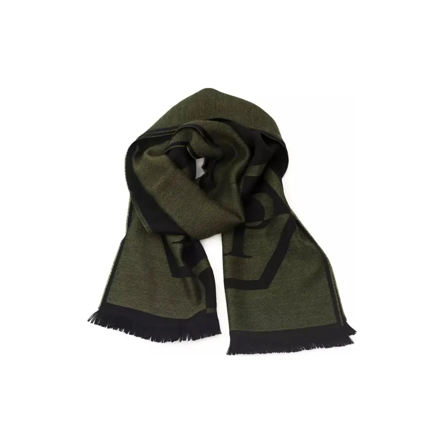 Philipp Plein Plush Fringed Logo Scarf in Lush Green Wool Wrap Shawl Scarf green-wool-scarf-1 product-22230-597713272-23-9392fb0f-75d.webp