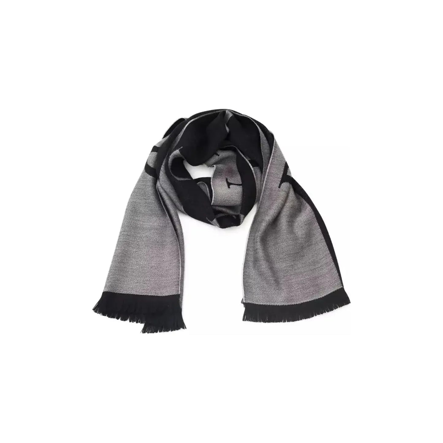 Philipp Plein Chic Gray Fringed Logo Scarf Wool Wrap Shawl Scarf grey-wool-scarf-3 product-22236-674383926-27-8b25de96-13a.webp