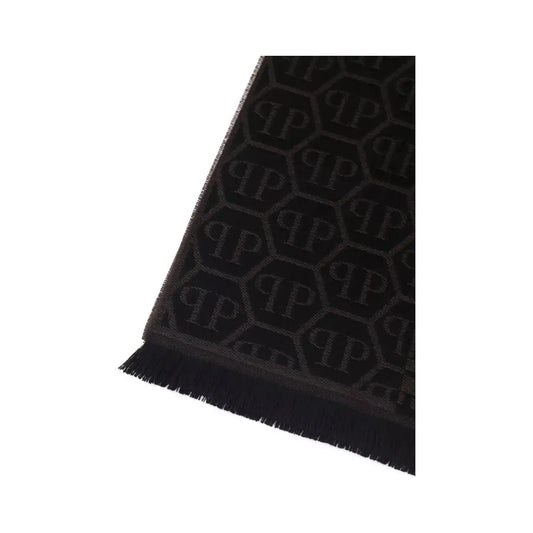 Philipp Plein Chic Monogram Fringed Scarf brown-wool-scarf-2 Wool Wrap Shawl Scarf product-22250-1266870710-23-b03867dd-b56.webp