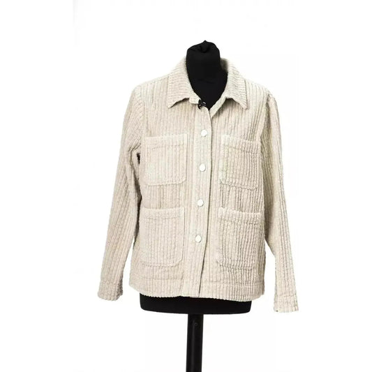 Jacob Cohen Elegant Wide Ribbed Cotton Jacket Blazer Jacket white-cotton-suits-blazer