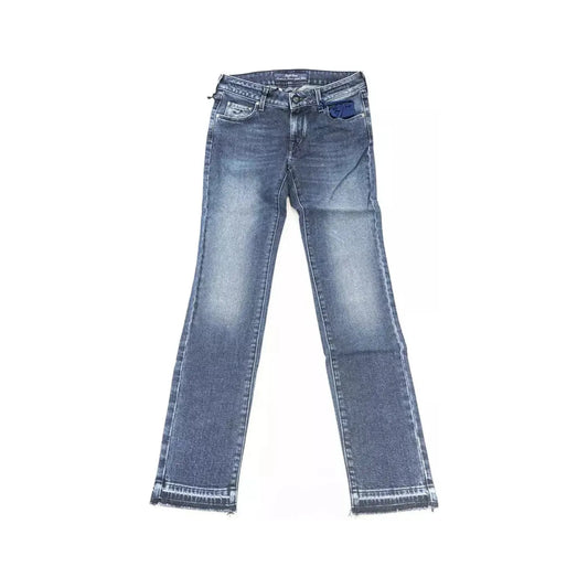 Jacob Cohen Chic Slim-Fit Embroidered Jeans with Fringed Hem blue-cotton-jeans-pant-49