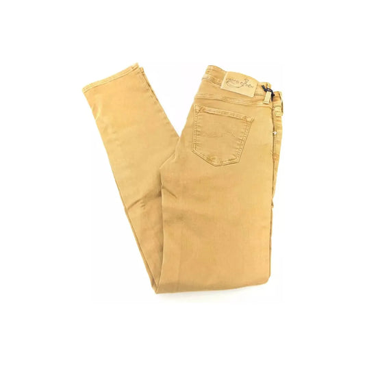 Jacob Cohen Chic Beige Vintage-Inspired Designer Jeans beige-cotton-jeans-pant-8