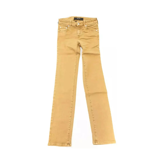 Jacob Cohen Chic Beige Vintage-Inspired Designer Jeans beige-cotton-jeans-pant-8