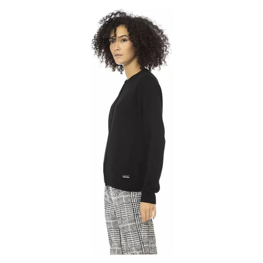 Baldinini Trend Elegant Long Sleeve Monogram Sweater black-wool-sweater-7